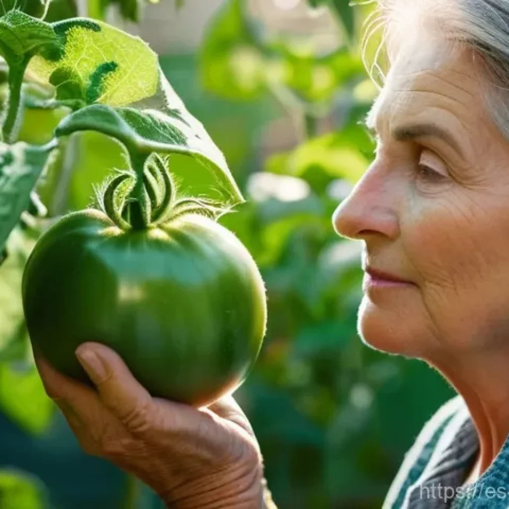 유기농 해충 방제의 생리학적 이해 - **Prompt:** A close-up, high-detail shot of an experienced gardener, a woman in her late 50s with ki...