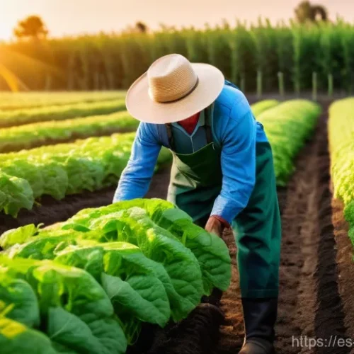 유기농 해충 관리에 대한 정부 지원 정책 - A vibrant, sun-drenched organic farm in the Spanish countryside. A knowledgeable, middle-aged Spanis...
