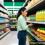 유기농 해충 방제의 안전성 검증 과정 - **Prompt:** "A realistic, vibrantly lit indoor scene of a modern Latin American grocery store aisle....