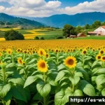 해충 관리의 유기농 글로벌 동향 - A vibrant organic farm scene in a Latin American rural setting, showcasing diverse crops like basil,...